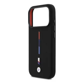   CG MOBILE iPhone 17 Pro BMW M SILICON TRICOLOR LINE MAGSAFE szilikon telefonvédő ütésállóság, MagSafe, FEKETE