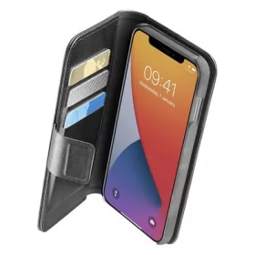   Cellularline iPhone 12 Pro Max CELLULARLINE BOOK AGENDA tok álló, bőr hatású FLIP, RFID, FEKETE
