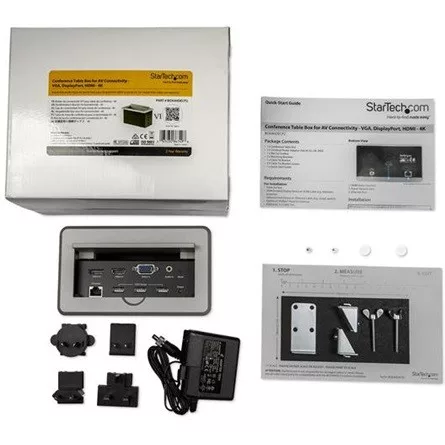 StarTech Conference Table Connectivity Box HDMI Displayport VGA -> HDMI F/F adapter szett ezüst-fekete