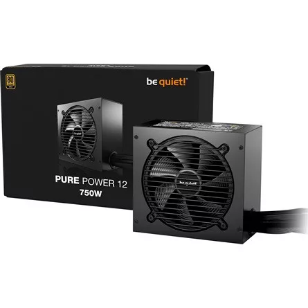 Be Quiet! Tápegység 750W - PURE POWER 12 (80+ Gold, ATX3.1, fekete)