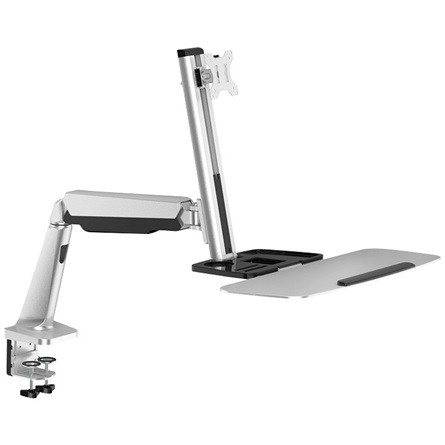 LogiLink Sit-stand workstation monitor desk mount, tilt -15/+15, swivel -90/+90, level adjustment