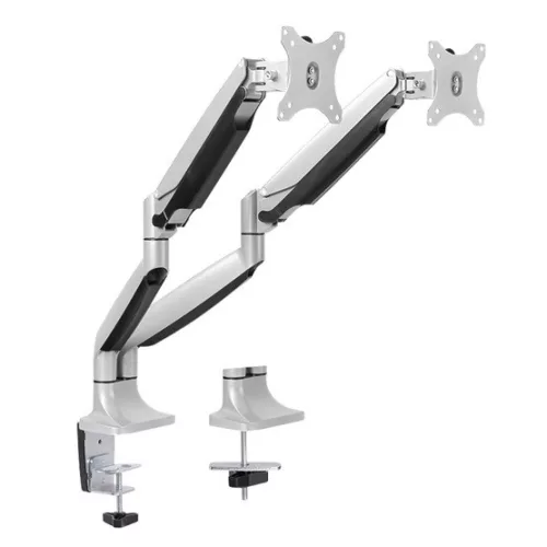 LogiLink Dual alumium monitor desk mount, tilt -90/+90, swivel -90/+90, level adjustment -90/+90