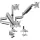 LogiLink Triple alumium monitor desk mount, tilt -90/+90, swivel -90/+90, level adjustment -90/+90