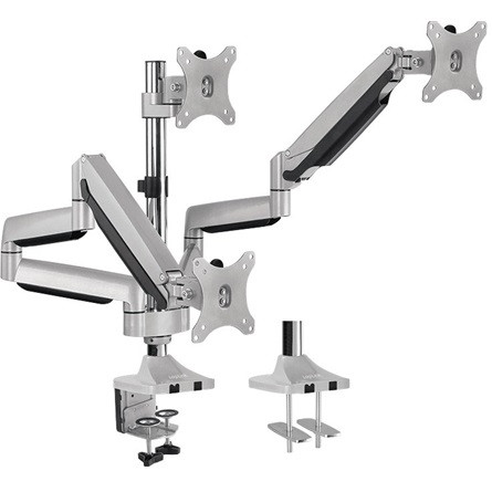 LogiLink Triple alumium monitor desk mount, tilt -90/+90, swivel -90/+90, level adjustment -90/+90