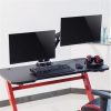 Delock Logilink Dual Monitor mount, 17"-32", Gaming, aluminum,  w/hub & lighting