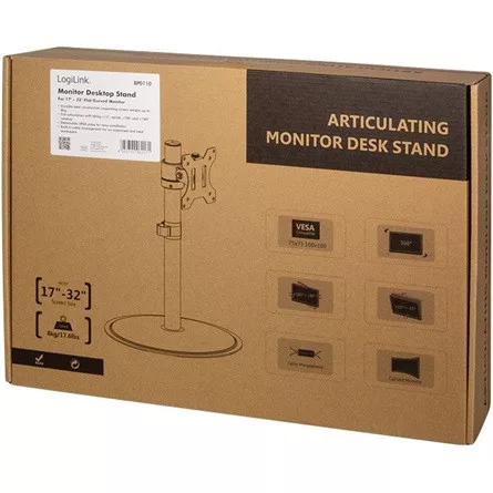 LogiLink 17"-32" monitor tartó asztalra fekete