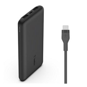   BELKIN BOOST CHARGE vésztöltő 2 USB+Type-C aljzat 10000mAh, gyorstöltő + Type-C kábel, FEKETE