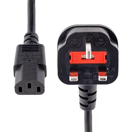 StarTech villásdugó BS 1363 (UK) -> C13 M/F tápkábel 1m fekete 10A
