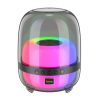 HOCO BS58 bluetooth hordozható hangszóró v5.1, LED világítás, FEKETE