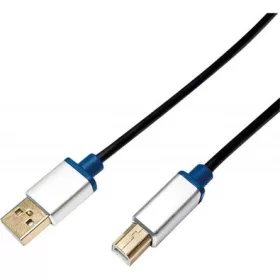   LogiLink USB-A 2.0 -> USB-B 2.0 M/M adatkábel 2m fekete premium