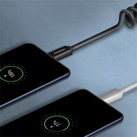 Axagon USB-C -> USB-A 2.0 M/M adatkábel 0.6m fekete tekercselt