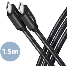   Axagon USB-C 3.2 Gen1 -> USB-C 3.2 Gen1 M/M adatkábel 1.5m fekete 60W