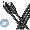Axagon USB-C 3.2 Gen1 -> USB-C 3.2 Gen1 M/M adatkábel 2m fekete 60W