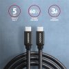 Axagon USB-C 3.2 Gen1 -> USB-C 3.2 Gen1 M/M adatkábel 2m fekete 60W