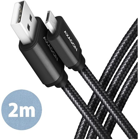 Axagon USB-A 2.0 -> USB-B 2.0 micro M/M adatkábel 2m fekete