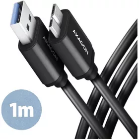   Axagon USB-A 3.2 Gen1 -> USB-B 3.0 micro M/M adatkábel 1m fekete