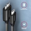 Axagon BUMM3-CM10AB USB-B 3.0 micro - USB-C 3.2 Gen1 M/M adatkábel 1m fekete