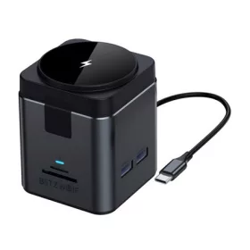 BLITZWOLF Type-C HUB 9in1 elosztó, wireless, FEKETE