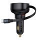 Baseus CHG Baseus Enjoyment Pro Car Charger U+Retractable Type-C Cable 60W autós gyorstöltő automatata behúzós kábellel, fekete