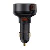 Baseus CHG Baseus Enjoyment Pro Car Charger U+Retractable Type-C Cable 60W autós gyorstöltő automatata behúzós kábellel, fekete