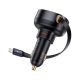 BASEUS ENJOYMENT PRO autós töltő Type-C aljzat 55W, PD gyorstöltő 3.0 + csévélhető lapos lightning kábel, FEKETE