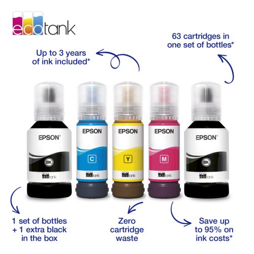 Epson EcoTank L6390 színes tintasugaras A4 MFP, ADF, duplex, LAN, WIFI, fekete