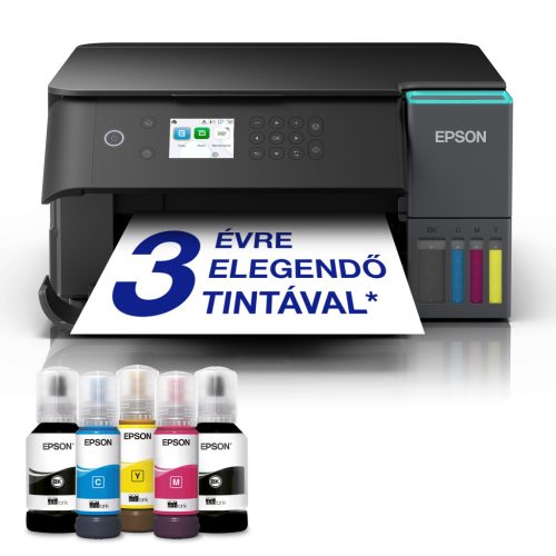 Epson EcoTank L6360 színes tintasugaras A4 MFP, duplex, LAN, WIFI, fekete