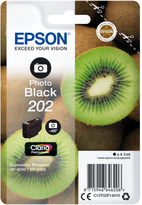 EPSON Singlepack Photo Black 202 Claria Premium Ink