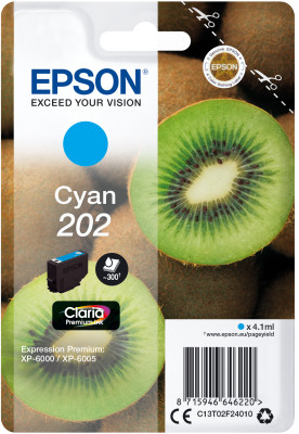 EPSON Singlepack Cyan 202 Claria Premium Ink