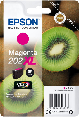 EPSON Singlepack Magenta 202XL Claria Premium Ink