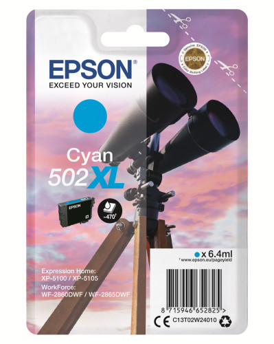 Epson tintapatron, 502XL, cián