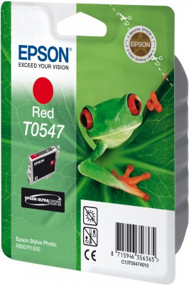 Epson piros tintapatron, 1 darab, T0547, Ultra Chrome, magasfényű