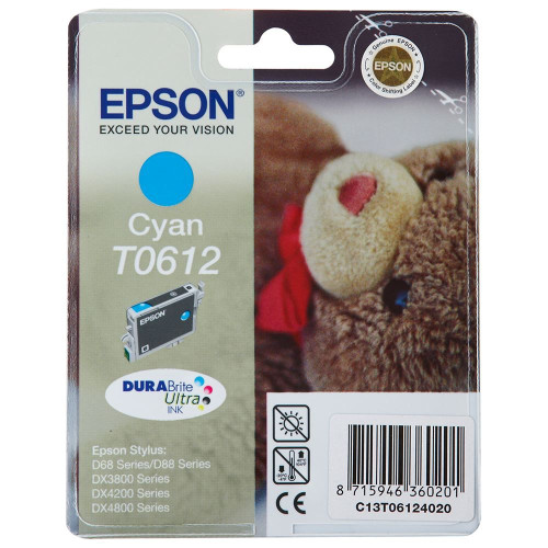 Epson cián tintapatron, 1 darab, T0612, DURABrite Ultra tinta