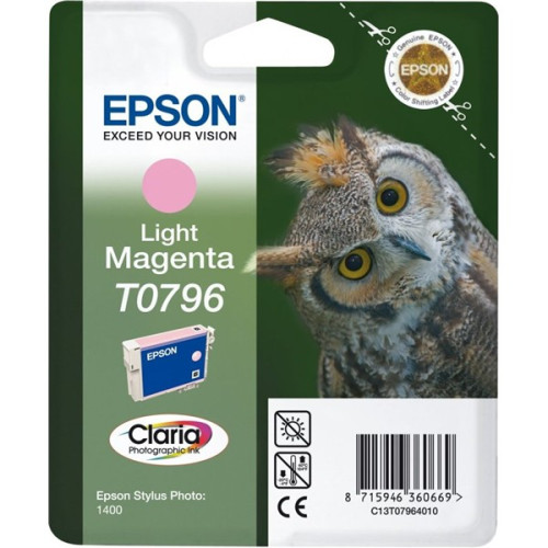 Epson világos bíbor tintapatron, 1 darab, T0796, Claria fotó tinta