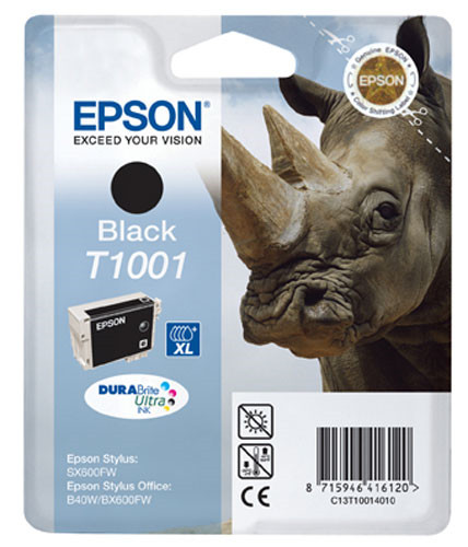 Epson fekete tintapatron, 1 darab, T1001, DURABrite Ultra tinta