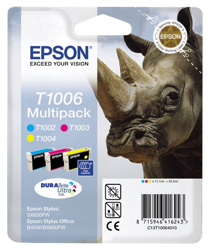 Epson fekete + színes tintapatron, T1006, DURABrite Ultra tinta