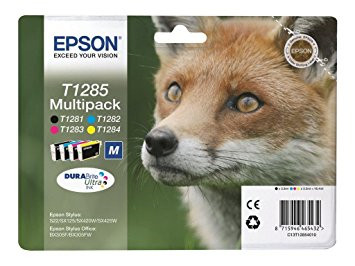 Epson fekete + színes tintapatron, T1285, DURABrite Ultra tinta