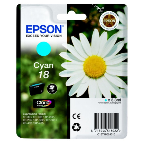 Epson cián tintapatron, 1 darab, 18, Claria Home tinta