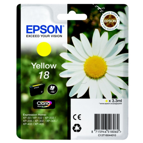 Epson sárga tintapatron, 1 darab, 18, Claria Home tinta