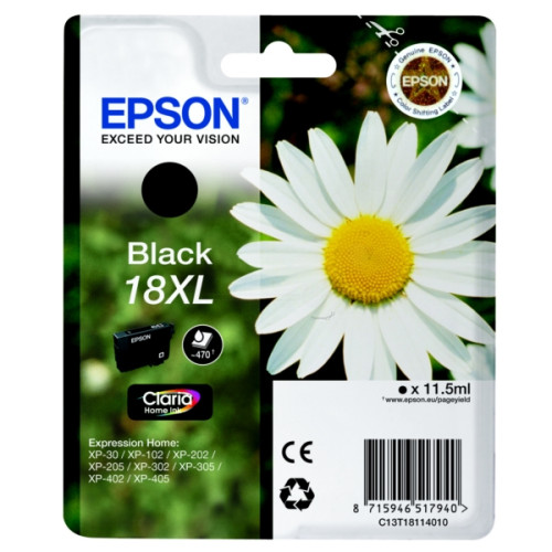 Epson fekete tintapatron, 1 darab, 18XL, Claria Home tinta