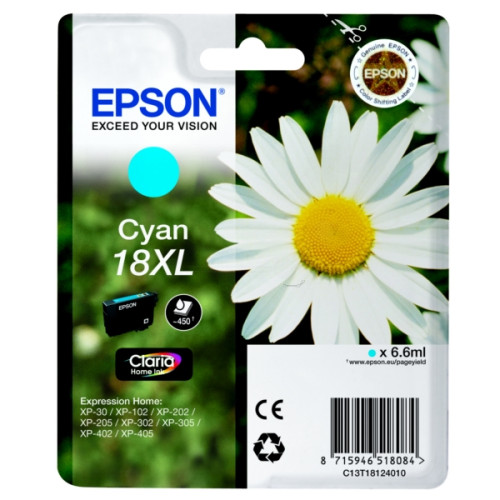 Epson cián tintapatron, 1 darab, 18XL, Claria Home tinta