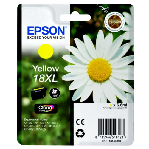 Epson sárga tintapatron, 1 darab, 18XL, Claria Home tinta