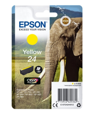 Epson sárga tintapatron, 1 darab, 24, Claria Photo HD tinta