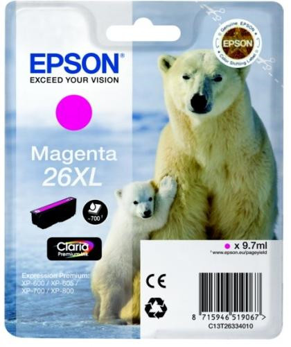 Epson bíbor tintapatron, 1 darab, 26XL, Claria Premium tinta