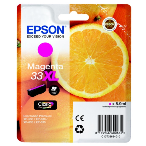 Epson tintapatron Singlepack Magenta 33XL Claria Premium Ink