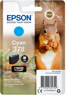 EPSON Singlepack Cyan 378 Claria Photo HD Ink