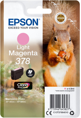 EPSON Singlepack Light Magenta 378 Claria Photo HD Ink