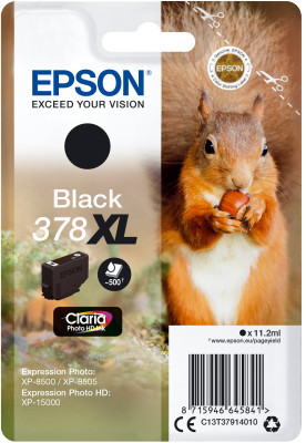 EPSON Singlepack Black 378XL Claria Photo HD Ink