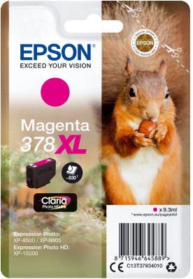 EPSON Singlepack Magenta 378XL Claria Photo HD Ink