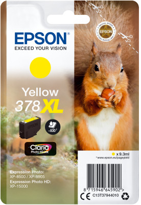 EPSON Singlepack Yellow 378XL Claria Photo HD Ink